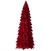 Red velvet holly leaf cone tree 28 inches tall decorative holiday accent