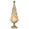 20-inch LED acrylic Christmas tree on champagne gold pedestal with glowing white light