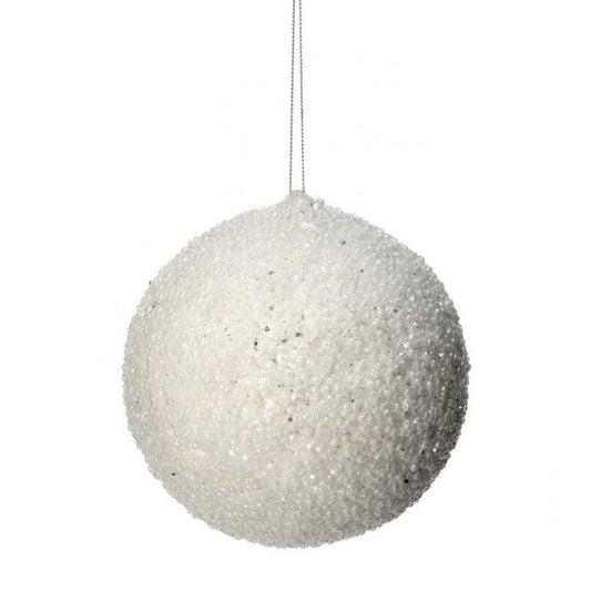 4.5" PEARL GLITTER BALL ORNAMENT