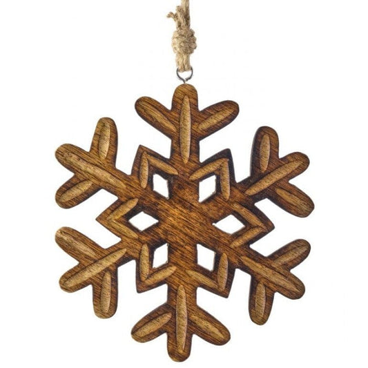 Mango Wood Snowflake Ornament