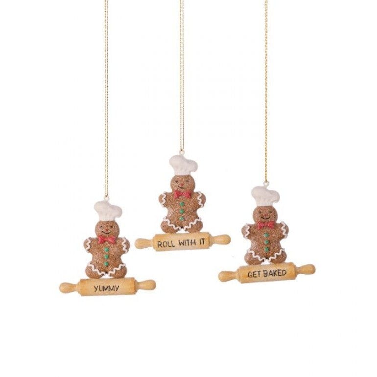 Gingerbread Rolling Pin Ornament Set
