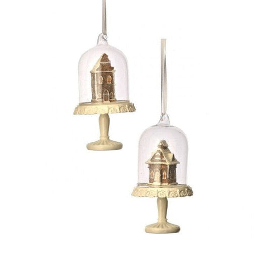 4.5" GINGERBREAD HOUSE ORNAMENT 2/AST