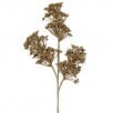 Gold glitter mini hydrangea spray stem with shimmering bronze floral clusters, 22 inches