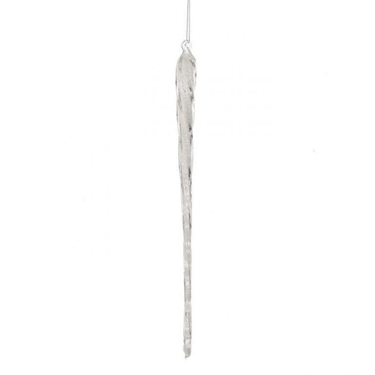 12" GLS ICED ICICLE ORNAMENT