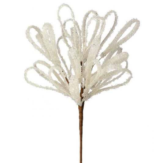 WHITE 22" GLITTER LOOP ICED SPRAY