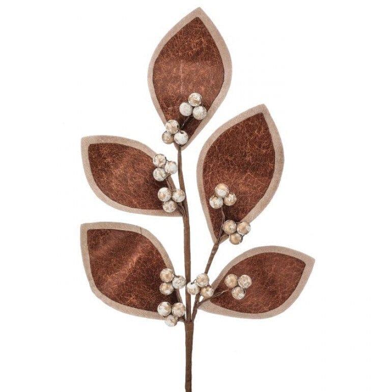 24" "FAUX" LEATHER LEAF SPRAY