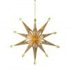 Gold mercury glass starburst ornament with jewel accents, 11 inch dimensional star shape
