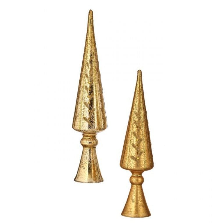Gold Glass Finial Tree Set