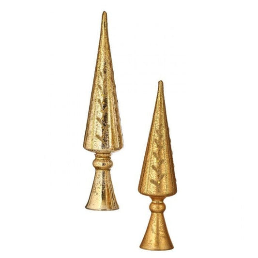 Gold Glass Finial Tree Set
