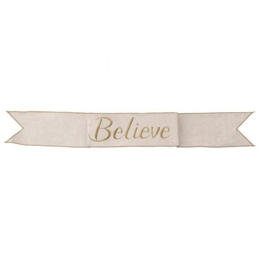 6"X44" VELVET " BELIEVE" BANNER