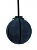 Dark navy blue plaid velvet ball ornament with hanging cord, 6 inch