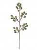 Faux rosehip spray stem with small green beaded clusters on branching stem