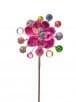 Pink jeweled mini magnolia faux stem with multicolor gem accents, 13.5 inches
