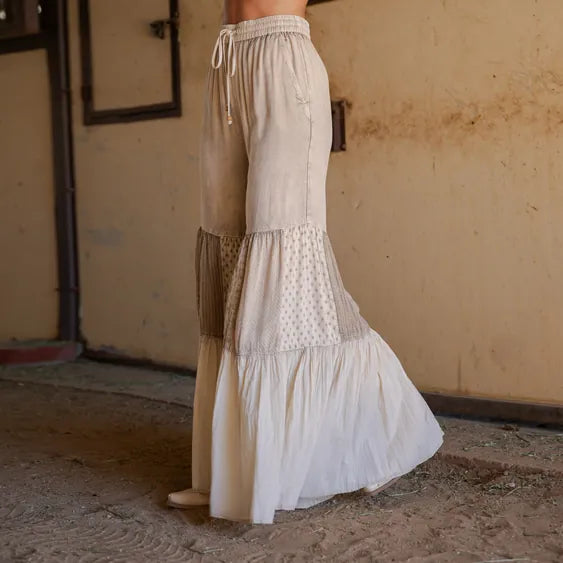 Contrast Relaxed Drape Pants