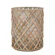Recycled Glass Rattan Wrapped Vase/Hurricane