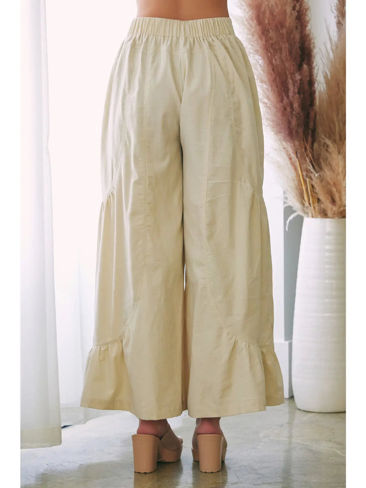 Wide Leg Ruffle Pants