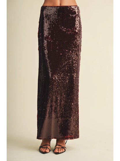 Holiday Sequin Midi Skirt