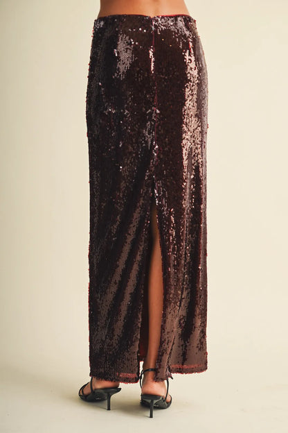 Holiday Sequin Midi Skirt