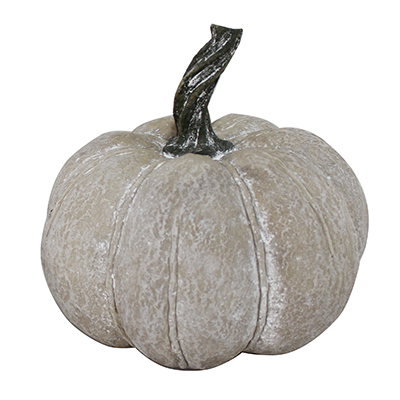 Small Whitewashed Resin Pumpkin