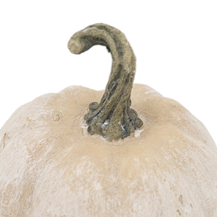 Small Whitewashed Resin Pumpkin