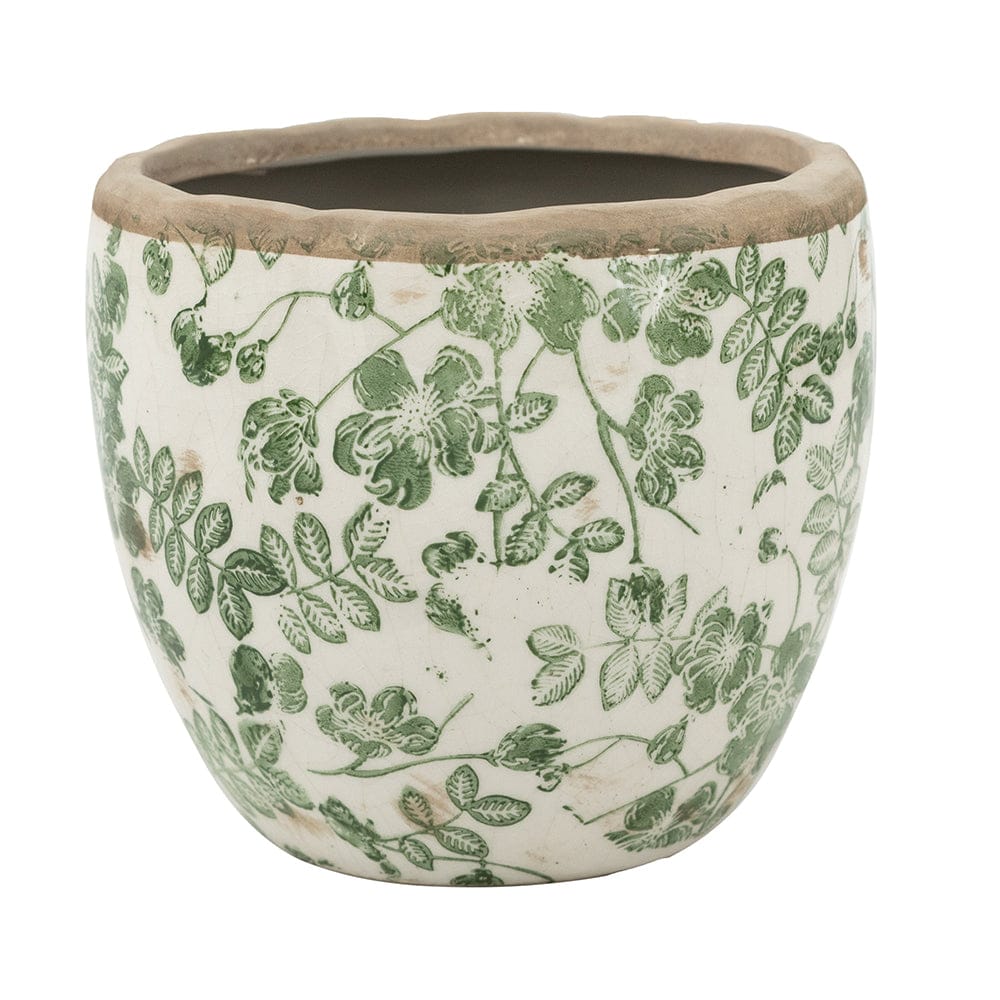 7.5x7.5x6.5" Green Floral Vase