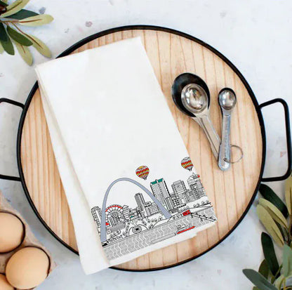 St Louis Skyline Flour Sack Tea Towel