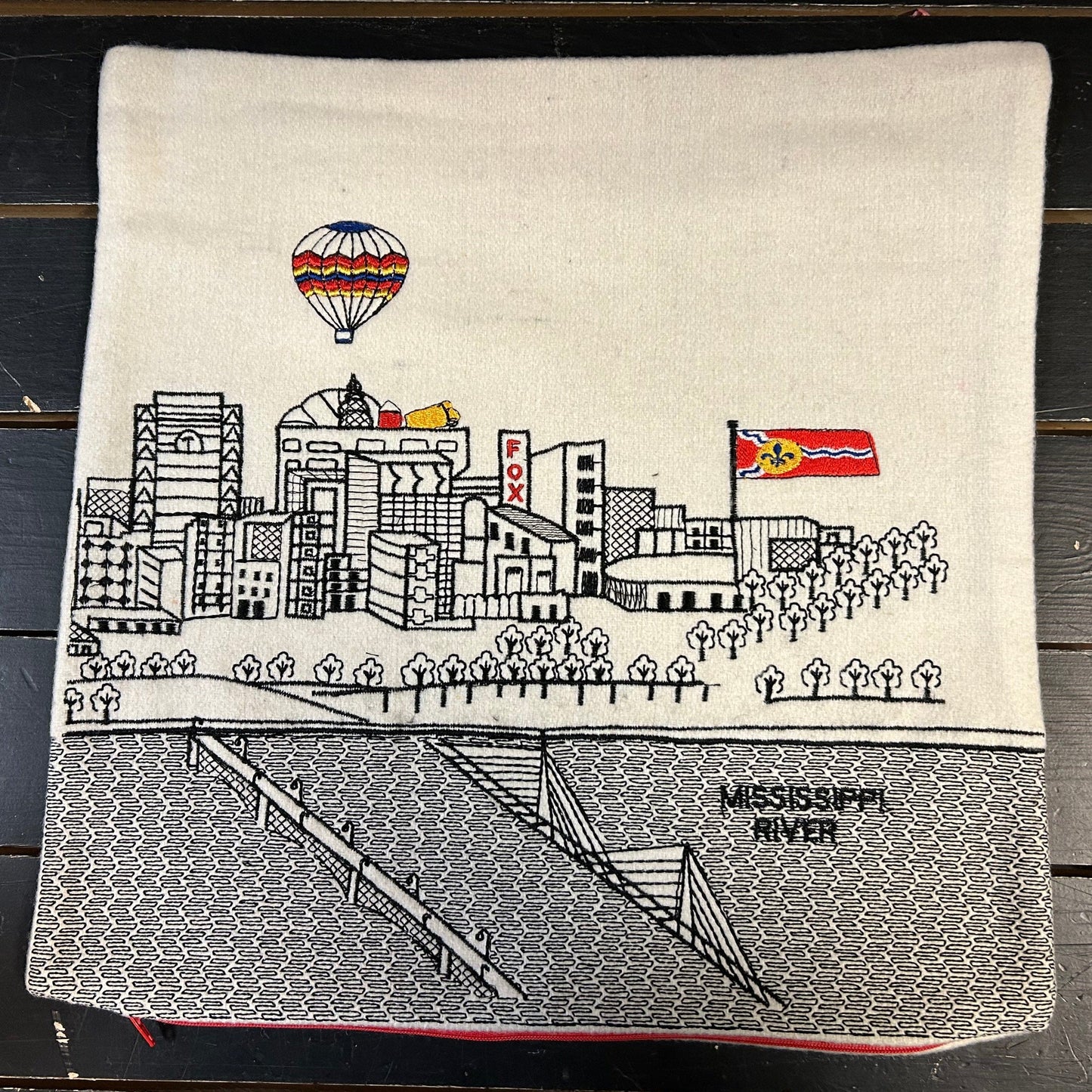 St. Louis Square Pillow - Embroidered City Artistry - 2 Designs