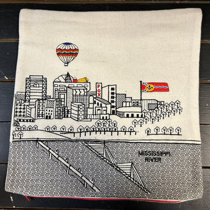 St. Louis Square Pillow - Embroidered City Artistry - 2 Designs