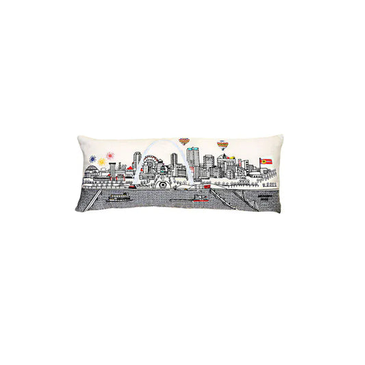 St. Louis City Lumbar Pillow - Embroidered City Artistry