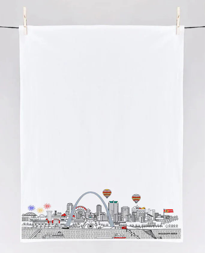 St Louis Skyline Flour Sack Tea Towel