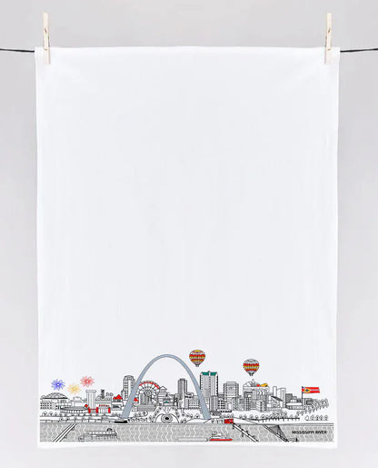 St Louis Skyline Flour Sack Tea Towel