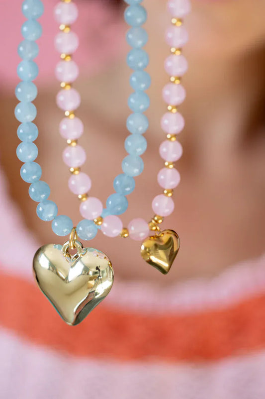 Blush heart necklace