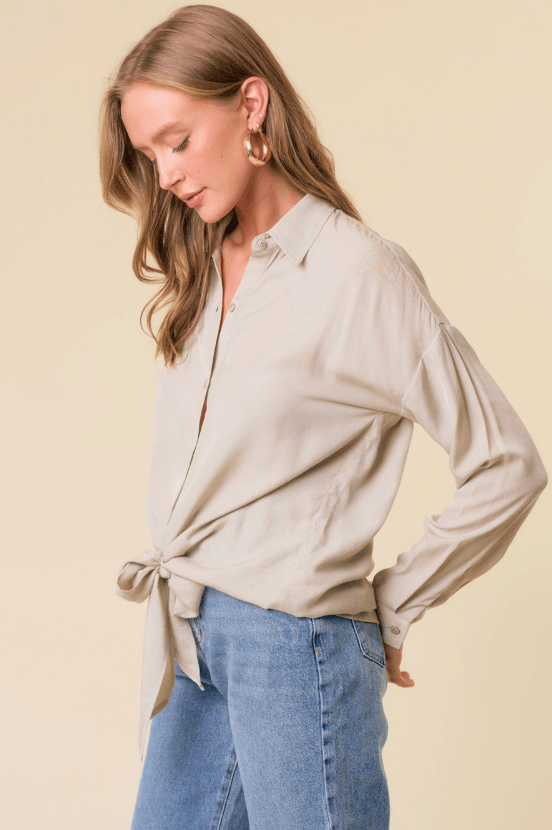 Button Down Long Sleeve Top