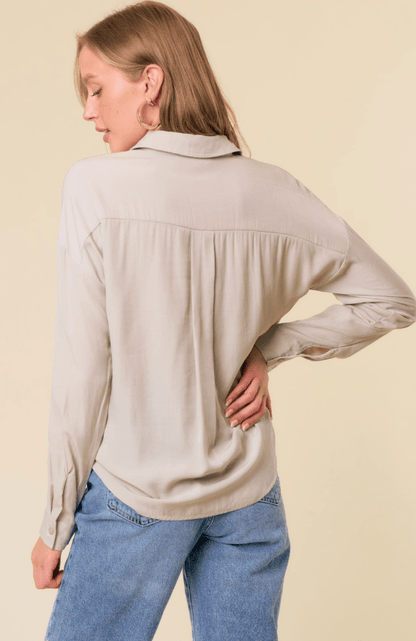 Button Down Long Sleeve Top