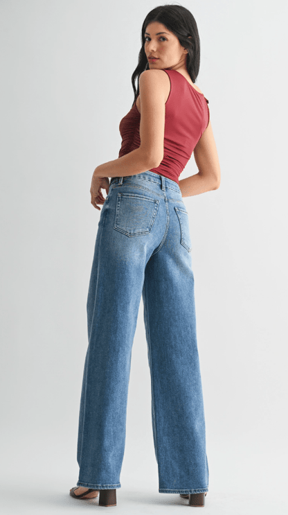 Hr Palazzo Wide Leg, Medium Denim Jeans