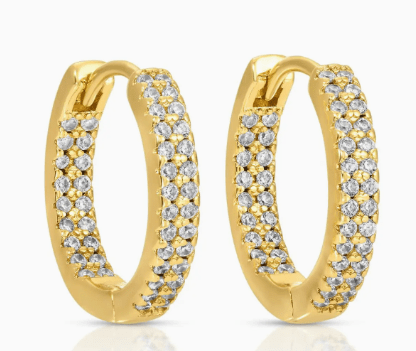 Small Glitzy Huggies Earrings