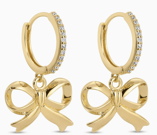 Pave Huggies with Bow Earrings
