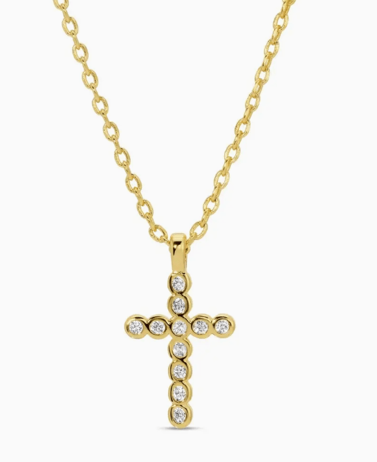 Delicate Cz Cross Pendant Necklace