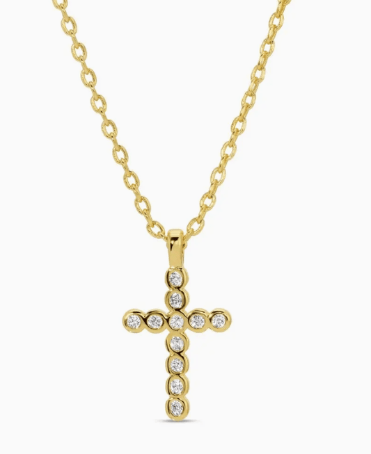 Delicate Cz Cross Pendant Necklace