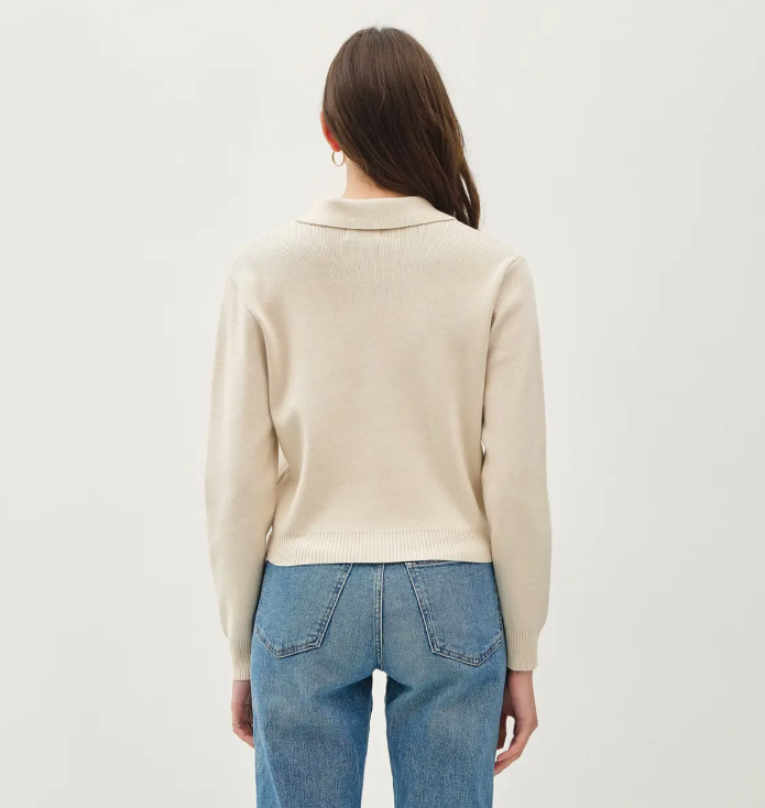 Cropped Sweater Button Up Jacket With Front Chest Pockets