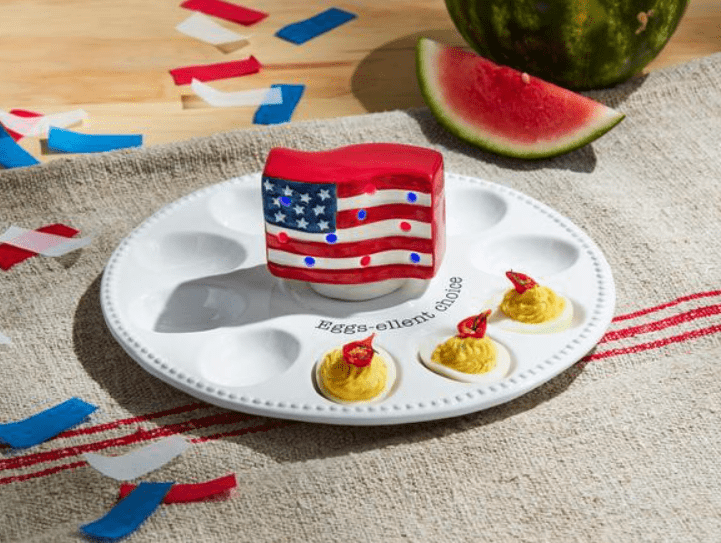 Mudpie American Flag Light Up Sitter