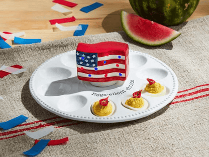 Mudpie American Flag Light Up Sitter