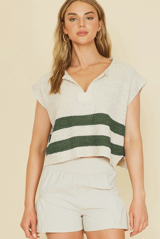 Patch sleeveless sweater