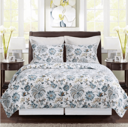 C&F King Braganza Teal Quilt Set