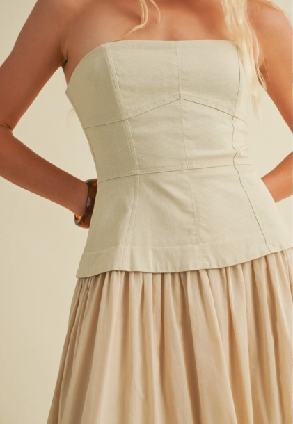 Corset Lined Strapless Dress