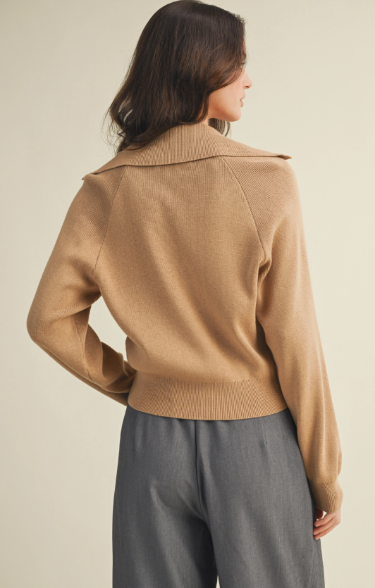 Wide Collar Sweater Cardigan