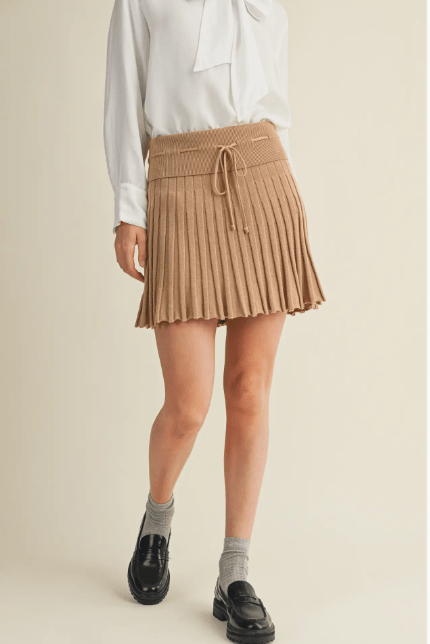Ribbed Flare Mini Skirt