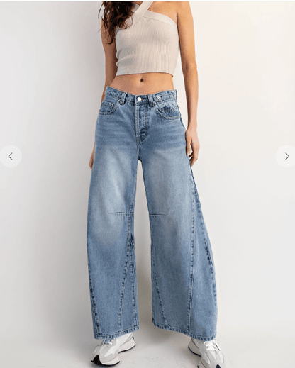 Wide Leg Barrel Jeans