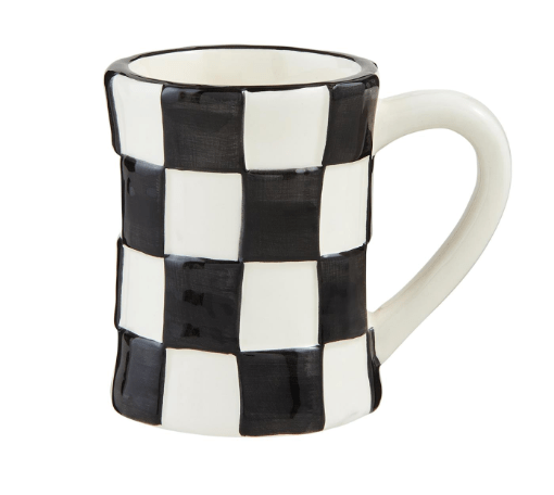 Large Checked Bistro Mugs