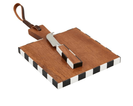 Mudpie Checked Square Mini Resin Wood Board